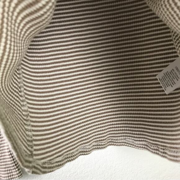 Anthropologie Dolan Striped Snap Button Mock Neck Turtleneck Ribbed Top Size S - Picture 8 of 9